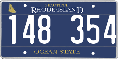 RI license plate 148354