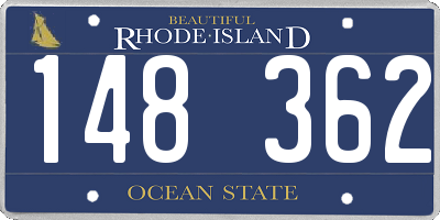 RI license plate 148362
