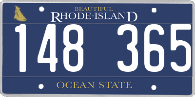 RI license plate 148365