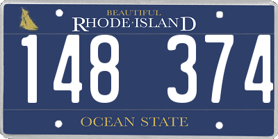 RI license plate 148374