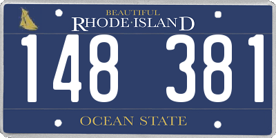 RI license plate 148381