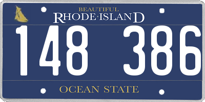 RI license plate 148386