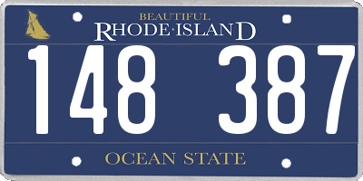 RI license plate 148387