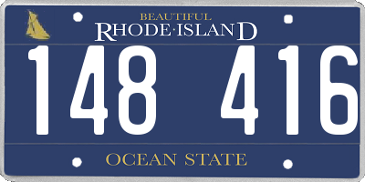 RI license plate 148416