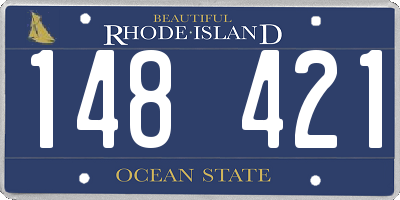 RI license plate 148421