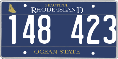 RI license plate 148423