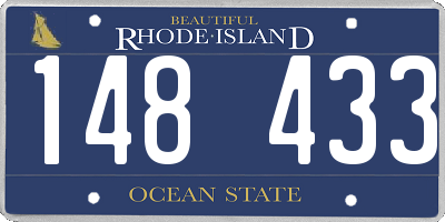 RI license plate 148433