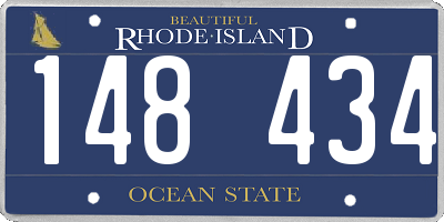 RI license plate 148434
