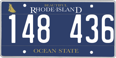 RI license plate 148436