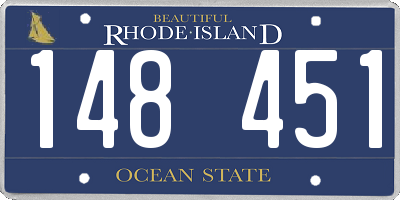 RI license plate 148451