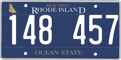 RI license plate 148457