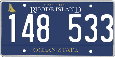 RI license plate 148533