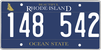 RI license plate 148542
