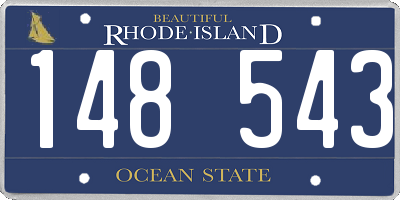 RI license plate 148543