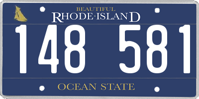 RI license plate 148581