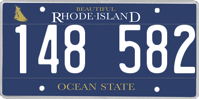 RI license plate 148582