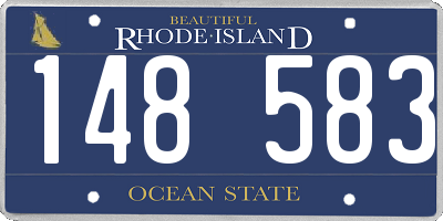 RI license plate 148583