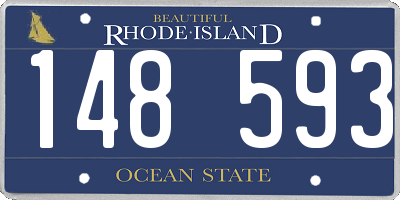 RI license plate 148593