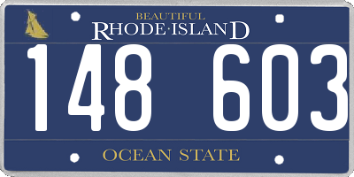 RI license plate 148603