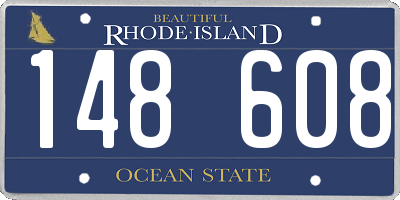 RI license plate 148608