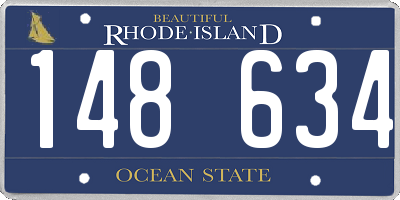 RI license plate 148634