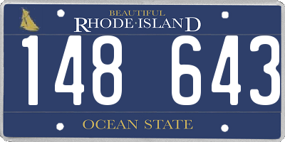RI license plate 148643