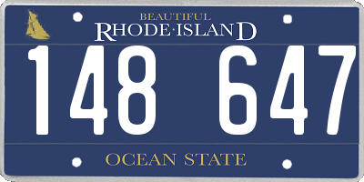 RI license plate 148647