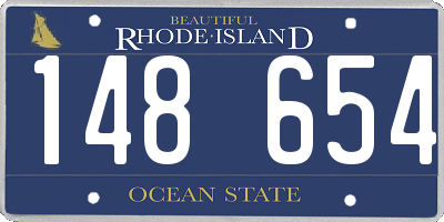 RI license plate 148654
