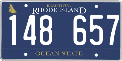 RI license plate 148657