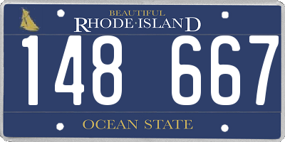 RI license plate 148667