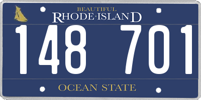 RI license plate 148701