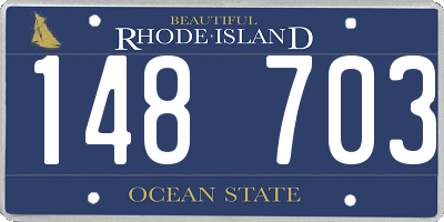 RI license plate 148703
