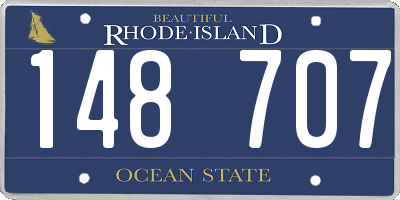 RI license plate 148707