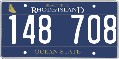 RI license plate 148708