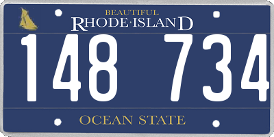 RI license plate 148734