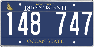 RI license plate 148747