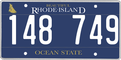 RI license plate 148749