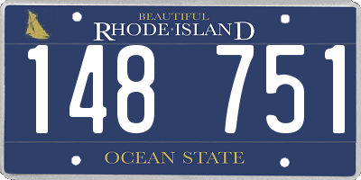 RI license plate 148751