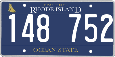 RI license plate 148752