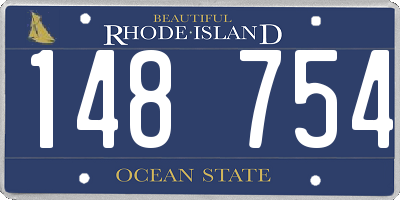 RI license plate 148754