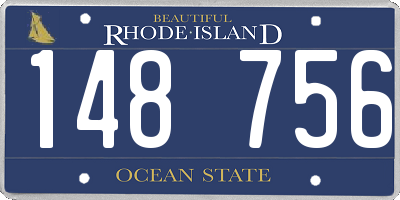 RI license plate 148756