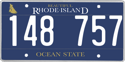 RI license plate 148757