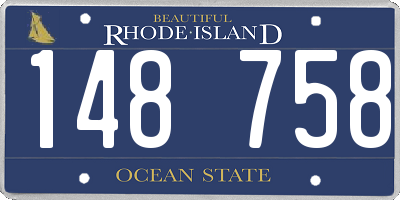 RI license plate 148758