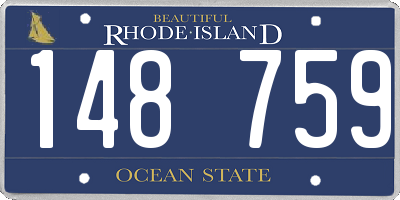 RI license plate 148759