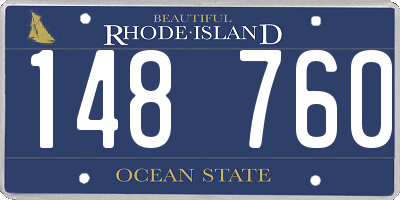 RI license plate 148760