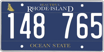 RI license plate 148765