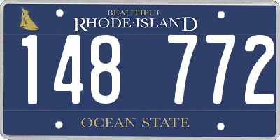 RI license plate 148772