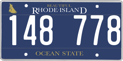 RI license plate 148778