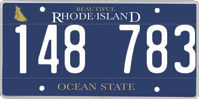 RI license plate 148783