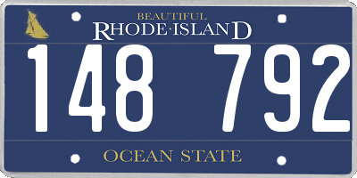 RI license plate 148792